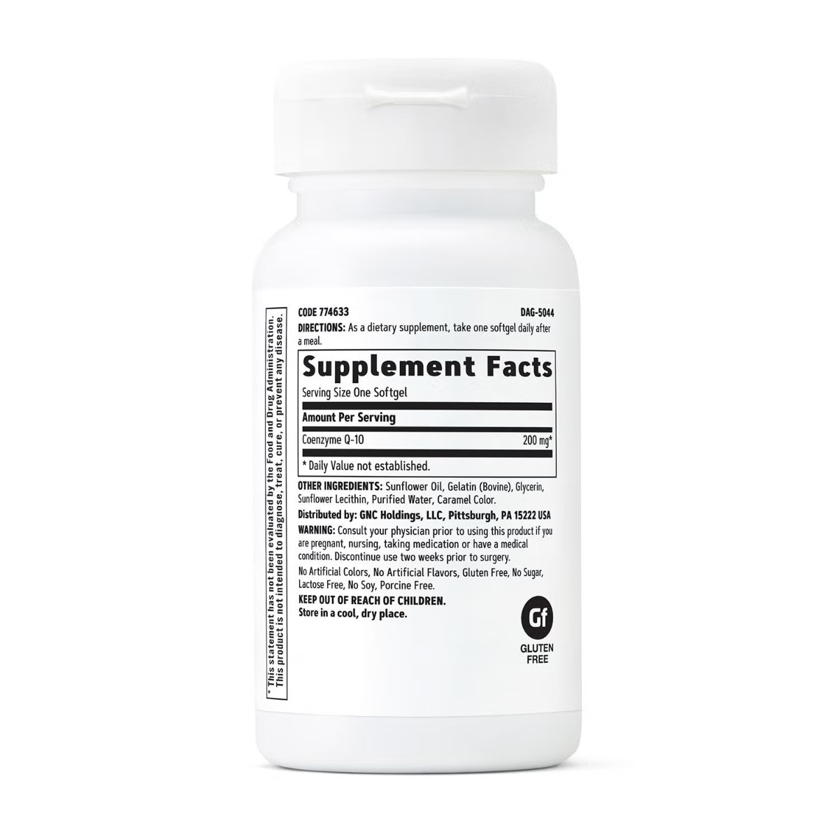 774633 gnc a z coq 10 200mg 30ct bottle back 1.png