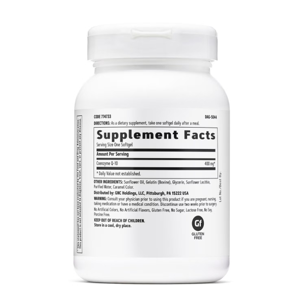 774733 gnc a z coq 10 400mg 60ct bottle back.png