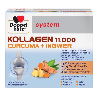 kollagen 11 000 curcuma ghimbir 30 flacoane doppelherz