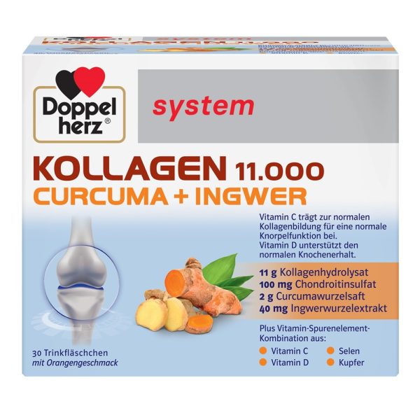 kollagen 11 000 curcuma ghimbir 30 flacoane doppelherz