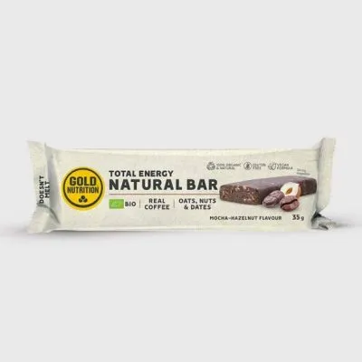 baton energizant cu mocha si alune de padure bio natural bar goldnutrition 35 g