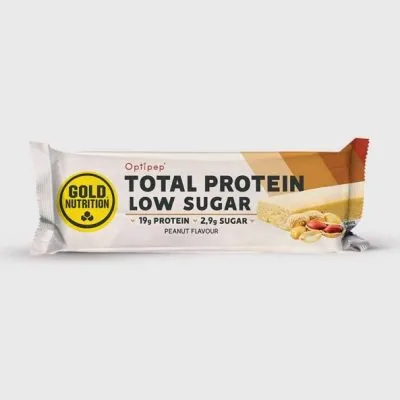 baton proteic cu alune protein bar low sugar 60 gr goldnutrition