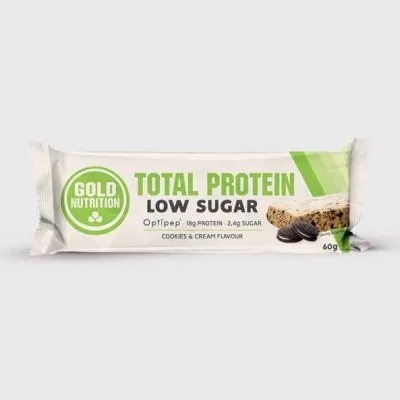 baton proteic cu biscuiti protein bar low sugar goldnutrition 60 g